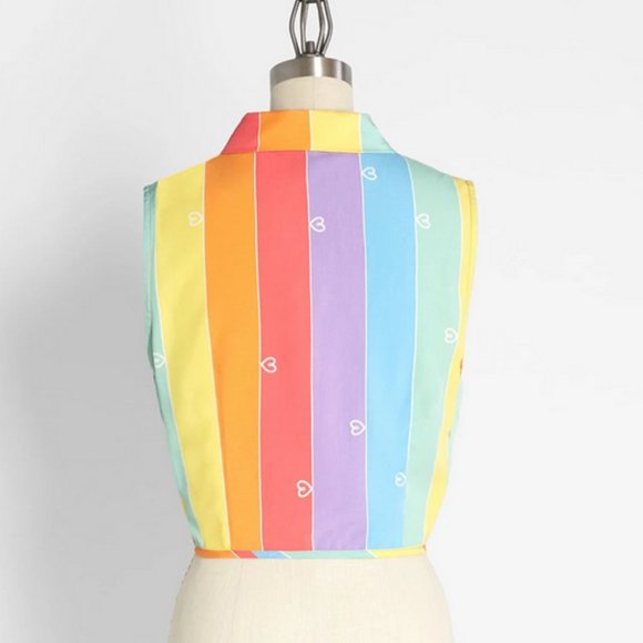 Modcloth Collectif Prismatic Tie Front Blouse - Picture 2 of 11